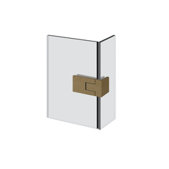 Gessi Shower G - 90° Rigato Right glass-glass short Hinge with lift function