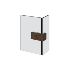 Gessi Shower G - 90° Rigato Right glass-glass short Hinge with lift function