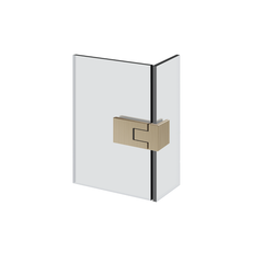 Gessi Shower G - 90° Rigato Right glass-glass short Hinge with lift function
