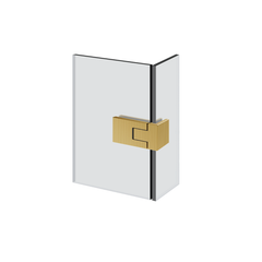 Gessi Shower G - 90° Rigato Right glass-glass short Hinge with lift function