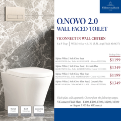 Villeroy & Boch O.novo 2.0 Promotional Package — Wall Faced Toilet + ViConnect Cistern