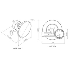 Parisi Tondo II Round Magnifying (5x) Mirror with Dual Light