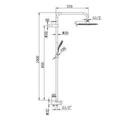 Argent Metro Twin Hose Shower System