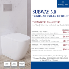 Villeroy & Boch Subway 3.0 Promotional Package — TwistFlush Wall Faced Toilet + ViConnect Cistern