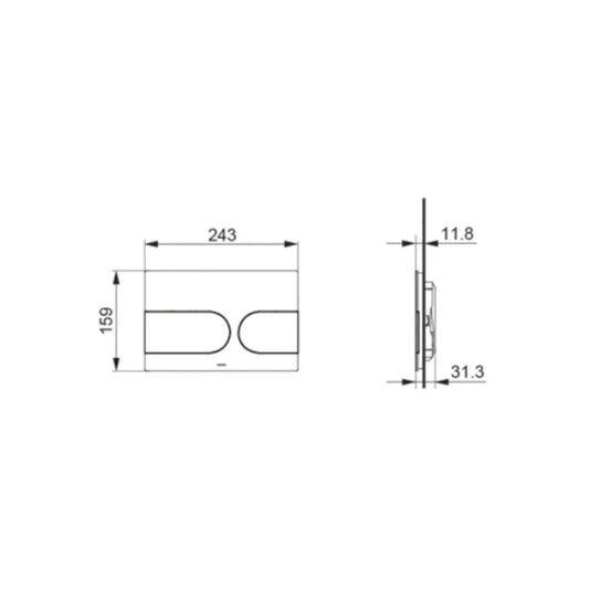 TOTO Stainless Steel Flush Toilet Plate with Oval Buttons