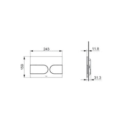 TOTO Stainless Steel Flush Toilet Plate with Oval Buttons