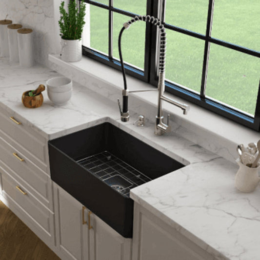 Turner Hastings Black Novi Single Farmhouse Sink