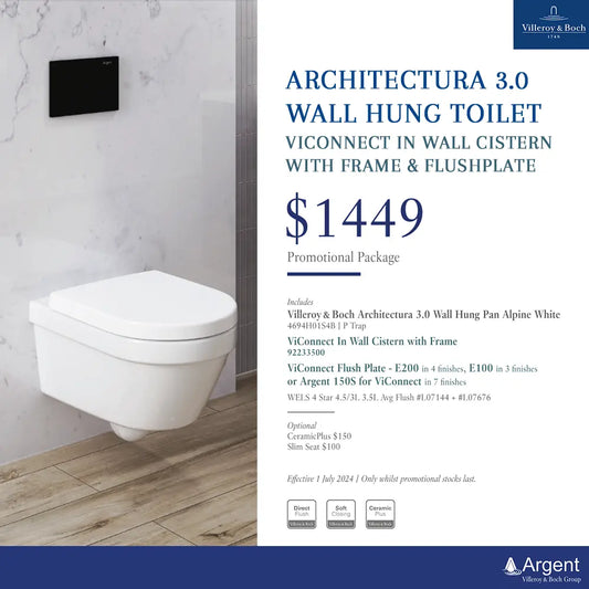 Villeroy & Boch Architectura 3.0 Wall Hung Toilet - Villeroy & Boch Package