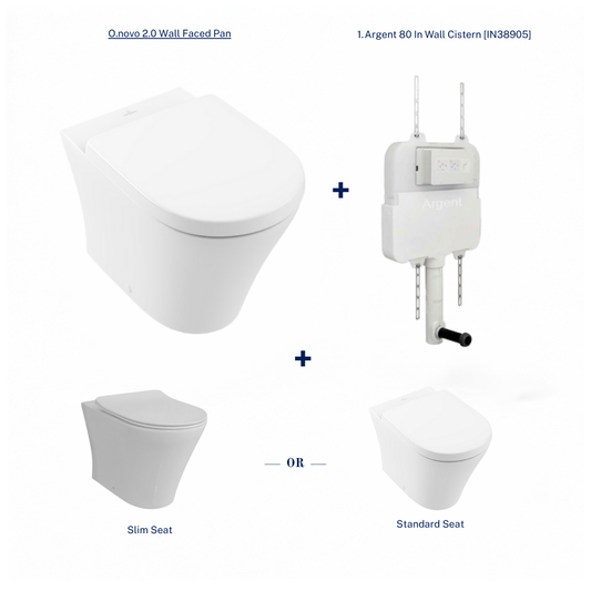 Villeroy & Boch O.novo 2.0 Promotional Package — Wall Faced Toilet + Argent 80 Cistern
