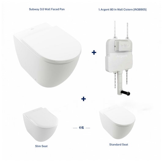 Villeroy & Boch Subway 3.0 Promotional Package — TwistFlush Wall Faced Toilet + Argent 80 Cistern