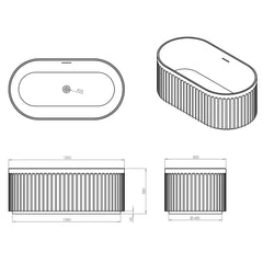 Arcisan Fluut 1500 Freestanding Bath
