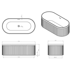 Arcisan Fluut 1700 Freestanding Bath