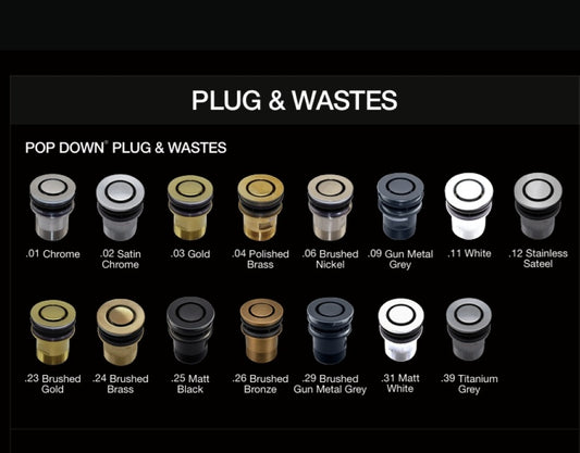 Art Australia 40mm Bath Pop Down® Waste with Connector