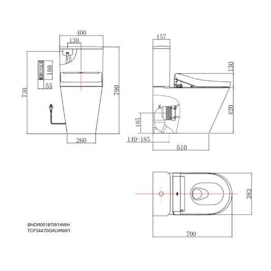 B&H Dara Back to Wall + TOTO S5 Washlet