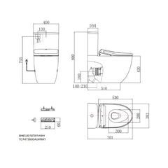 B&H Elong Back to Wall + TOTO S7 Washlet