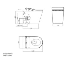 B&H Dara Wall Faced Toilet + TOTO RW Washlet Package
