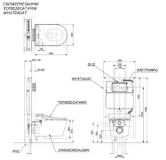 TOTO RW Wall Hung Toilet with Washlet Package - Matt White