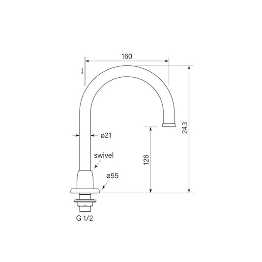 Faucet Strommen Bremont Hob Basin Spout