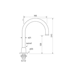 Faucet Strommen Bremont Hob Basin Spout