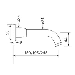 Faucet Strommen Bremont Wall Basin Spout 250