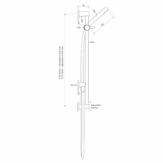 Faucet Strommen Bremont Slide Shower Adjust 600 - Micro Hand Shower