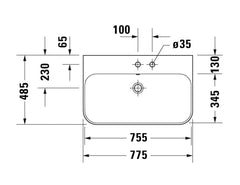 Duravit Happy D.2 Plus Basin C-Bonded With Metal Console