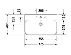 Duravit Happy D.2 Plus Basin C-Bonded With Metal Console