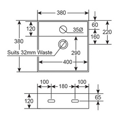 Argent Evo Neu 380 Square Above Counter Basin