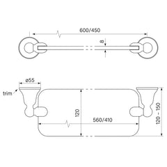 Faucet Strommen Cascade 450 Glass Shower Shelf