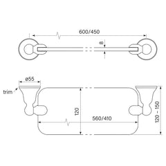 Faucet Strommen Cascade 600 Glass Shower Shelf