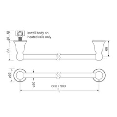 Faucet Strommen Cascade 900 Single Towel Rail