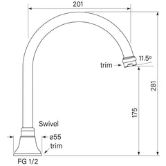 Faucet Strommen Cascade Hob Spa Spout