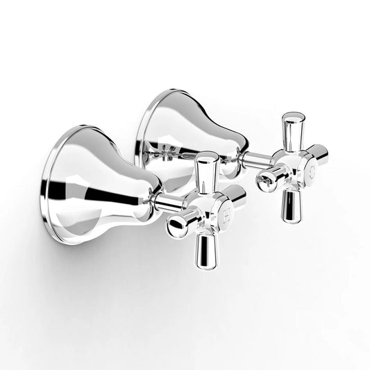 Faucet Strommen Cascade Wall Taps with Cross Levers