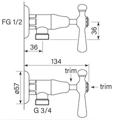 Faucet Strommen Cascade Washing Machine Taps with CD Lever
