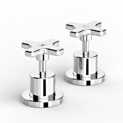 Faucet Strommen Chisel D Hob Taps with Cross Handles
