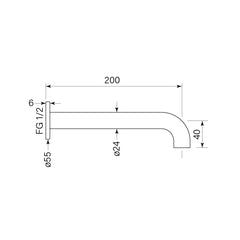 Faucet Strommen Pegasi 200 Wall Bath Spout