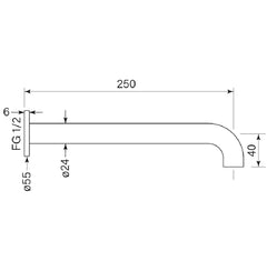 Faucet Strommen Pegasi 250 Wall Bath Spout