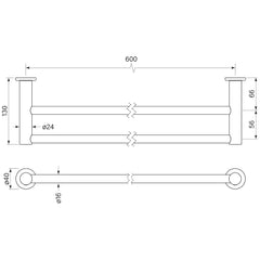 Faucet Strommen Pegasi 600 Double Towel Rail