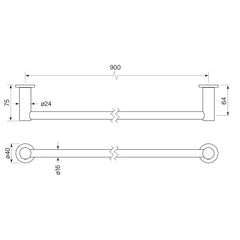 Faucet Strommen Pegasi 900 Single Towel Rail