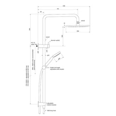 Faucet Strommen Pegasi Dual 600 Square Shower - Round Hand Shower