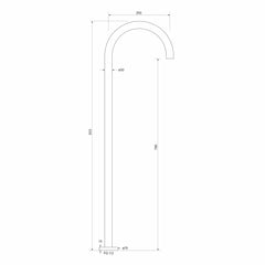 Faucet Strommen Pegasi Floor Bath Spout - Curved