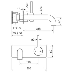 Faucet Strommen Pegasi M Back Plate 200 Basin Mixer