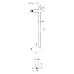 Faucet Strommen Pegasi NF Vertical Heated Towel Rail with Tbar