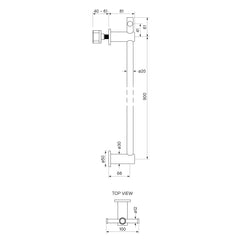 Faucet Strommen Pegasi Vertical Heated Towel Rail with Tbar