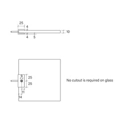 Faucet Strommen Shower U Bracket Fitting - Glass to Wall