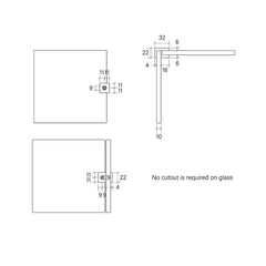 Faucet Strommen Square Shower Over-Panel Fitting - Glass to Glass