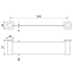 Faucet Strommen Zeos 300 Narrow Metal Shower Shelf