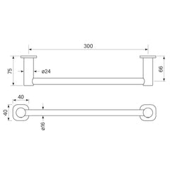 Faucet Strommen Zeos 300 Single Hand Towel Rail