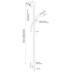 Faucet Strommen Zeos 600 Inflow Slide Shower with Round Hand Shower