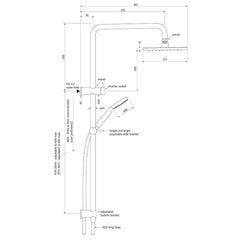 Faucet Strommen Zeos Dual 900 Square Shower with Round Hand Shower